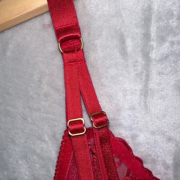 Prima Donna Bra 36F Red Vya Full Cup Strawberry Kiss Underwire Lace NWT! - Picture 4 of 10